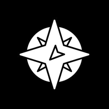S West Glyph Inverted Icon Design vector