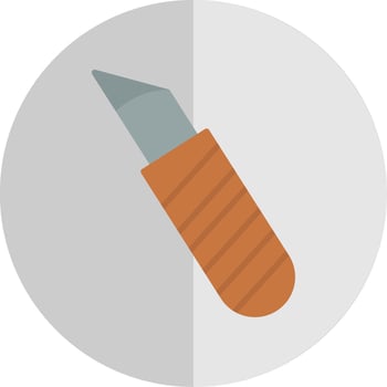 Cutting Knife Flat Scale Icon Design vector