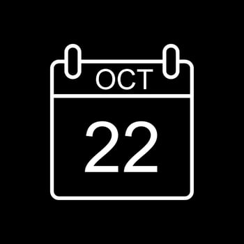 October Line Inverted Icon Design vector