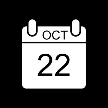 October Glyph Inverted Icon Design vector