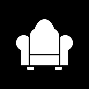 Armchair Glyph Inverted Icon Design vector