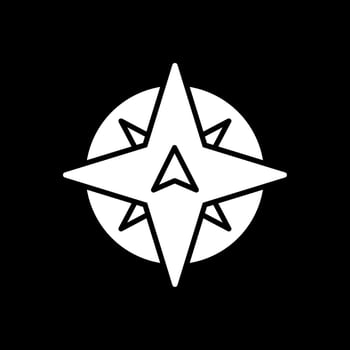 North Glyph Inverted Icon Design vector