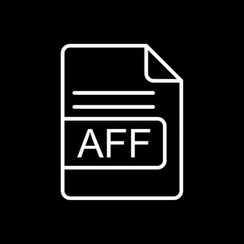 AFF File Format Line Inverted Icon Design vector