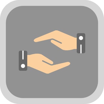 Support Hands Gesture Flat round corner Icon Design vector