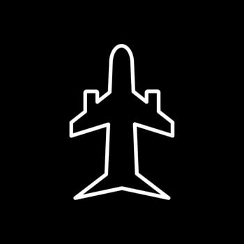 Plane Line Inverted Icon Design vector