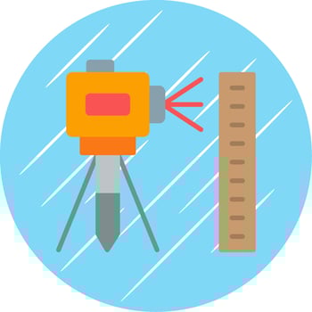 Laser Level Flat Circle Icon Design vector