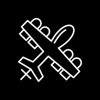 Military Drone Line Inverted Icon Design vector