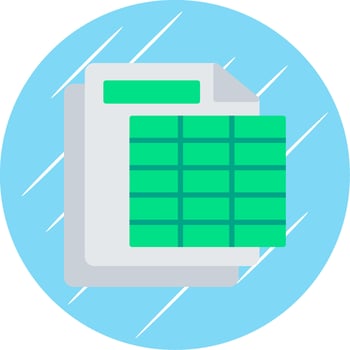 Spreadsheet Flat Circle Icon Design vector