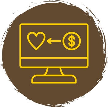 OnLine Circle Sticker Donation Line Circle Sticker Icon vector