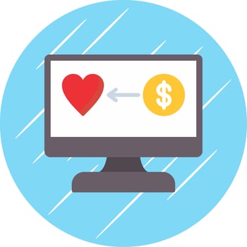 OnLine Circle Multi Circle Donation Flat Circle Icon Design vector