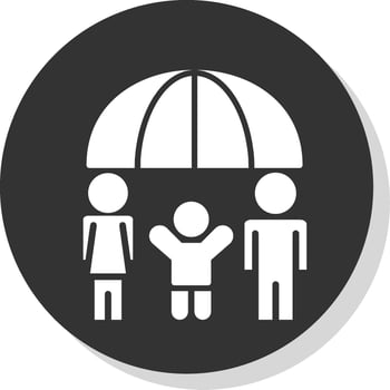 Family Health Insurance Glyph Shadow Circle Icon Design vector