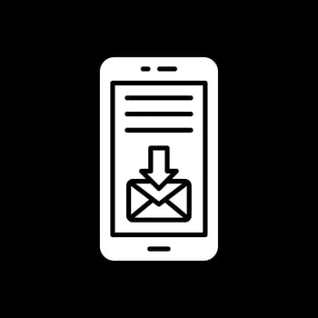 Mail Glyph Inverted Icon Design vector