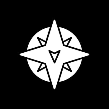 South Glyph Inverted Icon Design vector