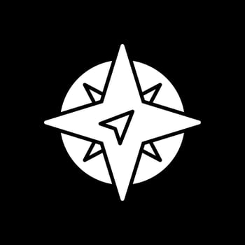 East Glyph Inverted Icon Design vector
