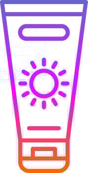 Sun Cream Line Circle Sticker Icon vector