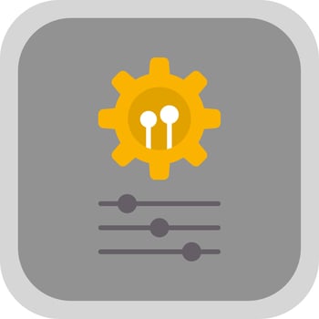 Settings Flat round corner Icon Design vector