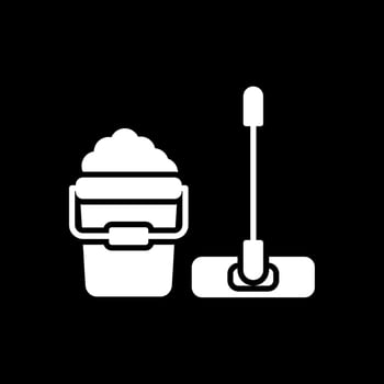 Mop Glyph Inverted Icon Design vector