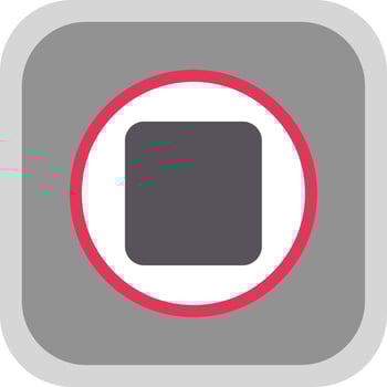 Stop Button Flat round corner Icon Design vector