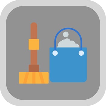 Cleaning Flat round corner Icon Design vector