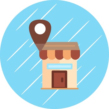 Shop Location Flat Circle Icon Design vector