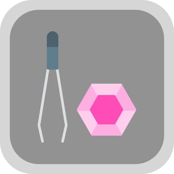 Tweezers Flat round corner Icon Design vector