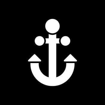 Anchor Glyph Inverted Icon Design vector