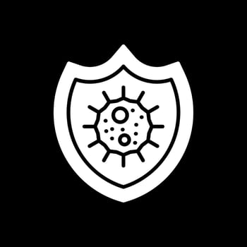 Bacteria Glyph Inverted Icon Design vector