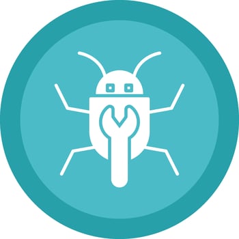 Bug Fixing Glyph Due Circle Icon Design vector