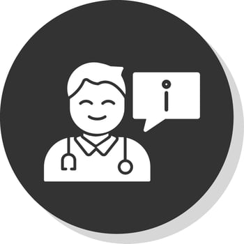 Medical Information Glyph Shadow Circle Icon Design vector