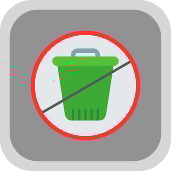 Zero Waste Flat round corner Icon Design vector