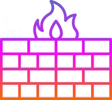 Firewall Line Gradient Icon Design vector