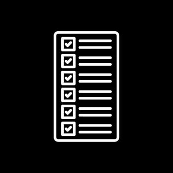 List Line Inverted Icon Design vector