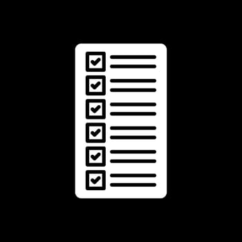 List Glyph Inverted Icon Design vector