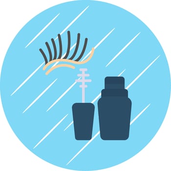 Eyelashes Flat Circle Icon Design vector