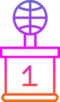 Basketball Line Circle Sticker Icon vector