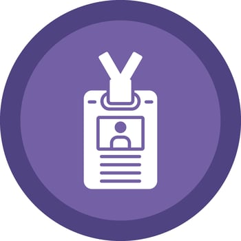 Employee badge Glyph Due Circle Icon Design vector