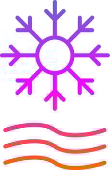 Defrost Line Gradient Icon Design vector
