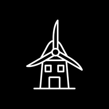 Windmill Line Inverted Icon Design vector