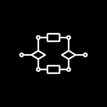 Algorithm Line Inverted Icon Design vector