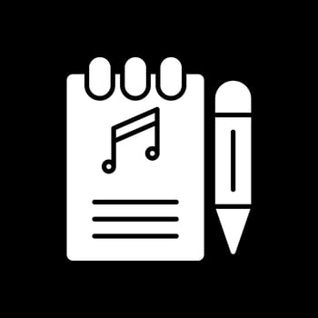 Songwriter Glyph Inverted Icon Design vector