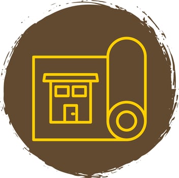 Blueprint Line Circle Sticker Icon vector