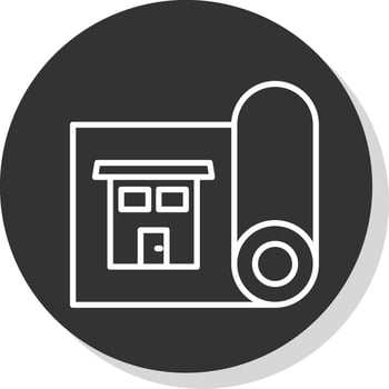Blueprint Line Shadow Circle Icon Design vector