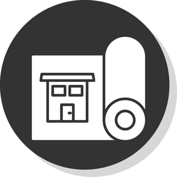 Blueprint Glyph Shadow Circle Icon Design vector