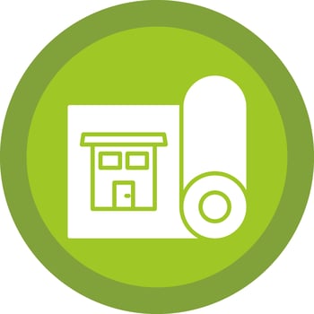Blueprint Glyph Due Circle Icon Design vector