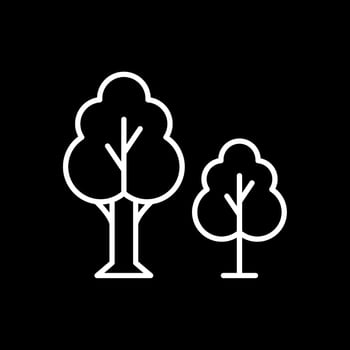 Trees Line Inverted Icon Design vector