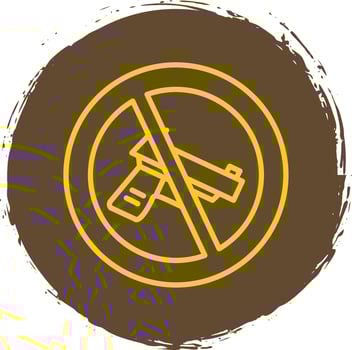 No Gun Line Circle Sticker Icon vector