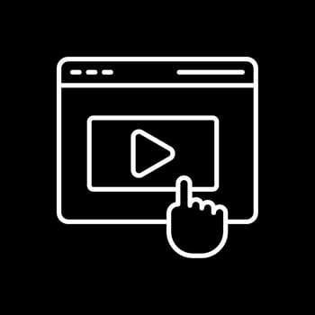 Press Play Line Inverted Icon Design vector