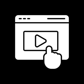 Press Play Glyph Inverted Icon Design vector