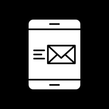 Email Glyph Inverted Icon Design vector