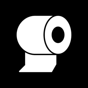 Toilet Paper Glyph Inverted Icon Design vector